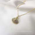 Shangjie Oem Kalung Danity Beau collier plaqué or Collier de coquille de zircon Collier d&#39;eau douce pour fille